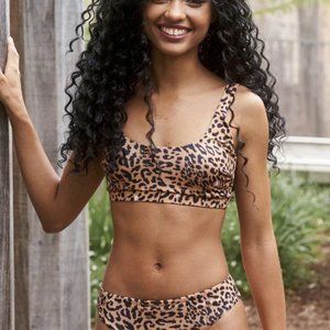 Aerie NWT bikini top cheetah print. Size XXL.